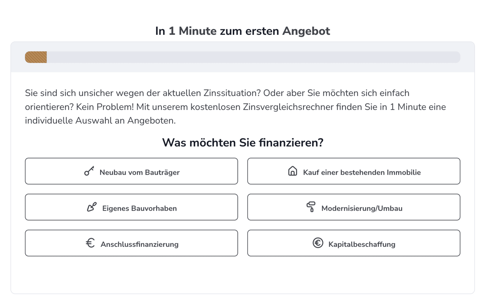 Was möchten Sie finanzieren?